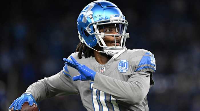 Lions quarterback Teddy Bridgewater throws a pass in warmups before a game.
